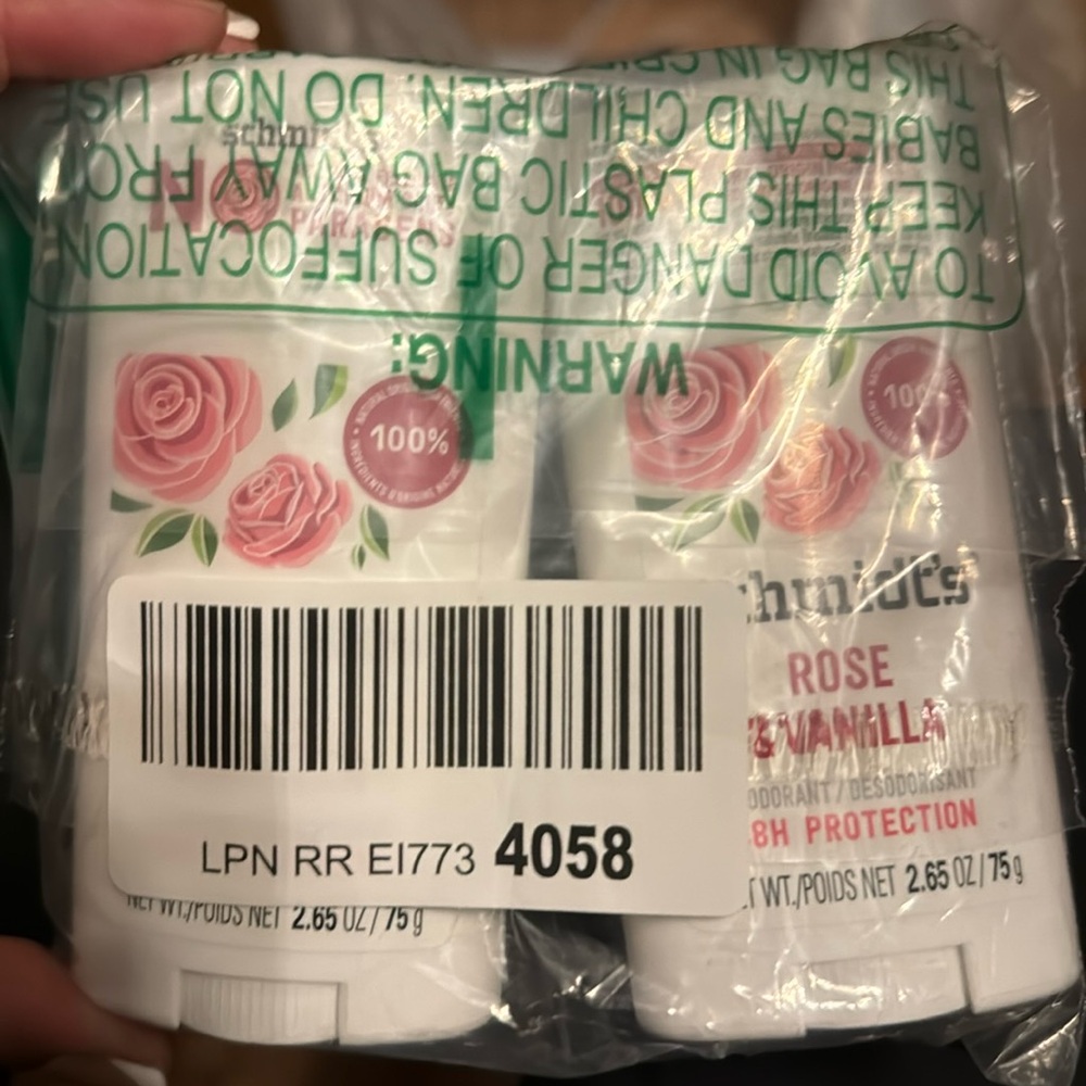 Schmidt’s rose & vanilla deodorant 2 pack
